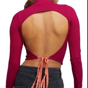 🪷NWT Free People Edge Of Town Top In Wine, Size L 🌙